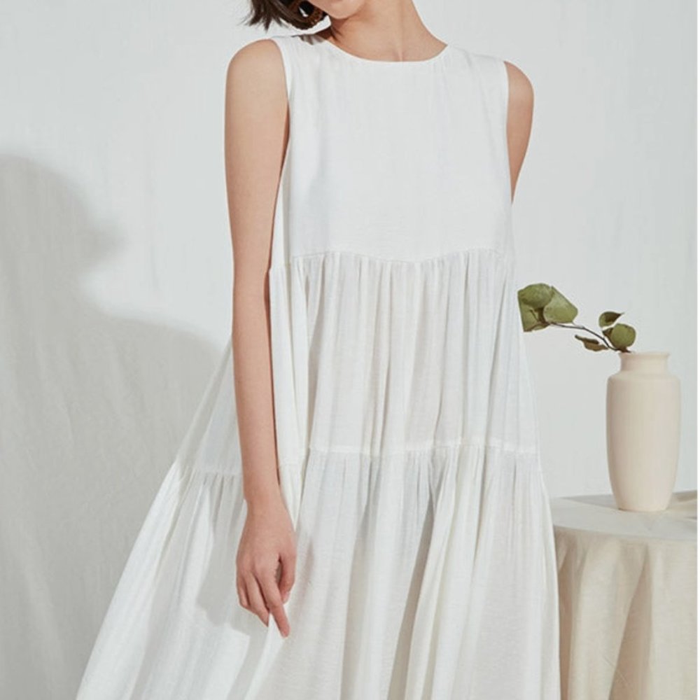 White Maternity Maxi Dress